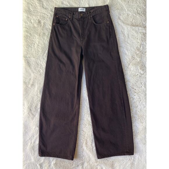 AGOLDE Brown Low Curve Barrel Wide Leg Jeans Size 28 - Picture 12 of 13